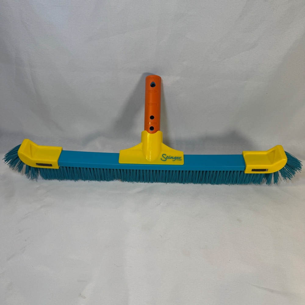 Stinger by Pool Pals 18 Inch Heavy Duty Curved Swimming Pool Brush Head Blue